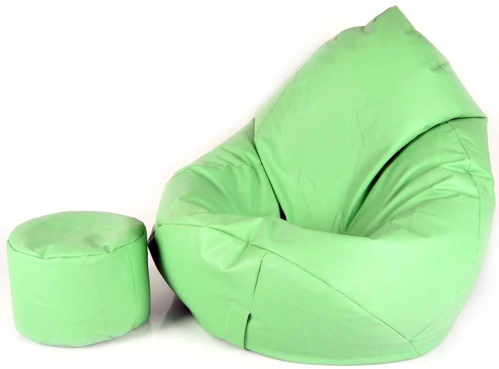 Sėdmaišis su pufu Mega Comfort XXL, dirbtinė oda, salotinis