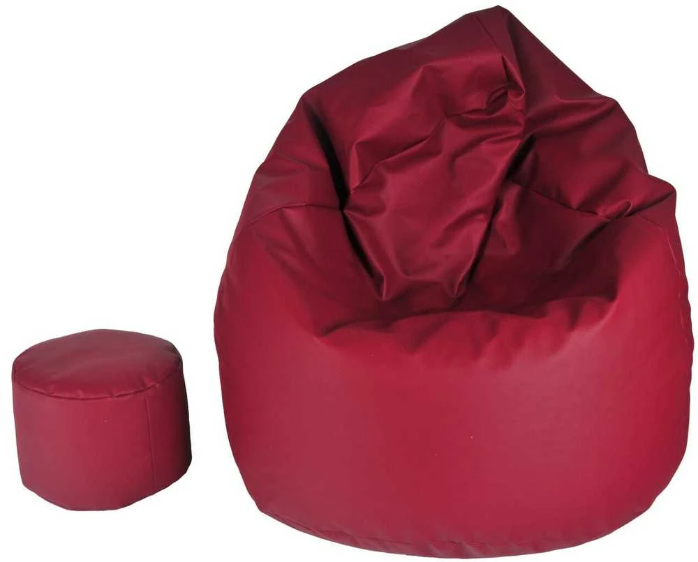 Sėdmaišis su pufu Mega Comfort XXL, dirbtinė oda, bordinis