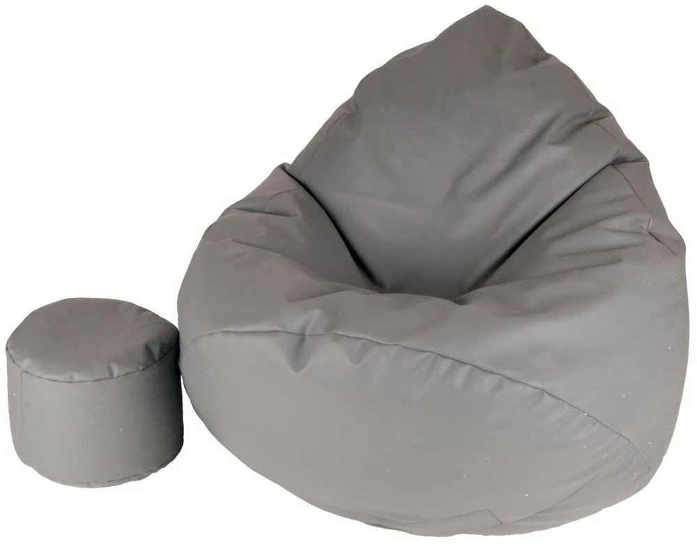 Sėdmaišis su pufu Mega Comfort XXL, dirbtinė oda, pilkas