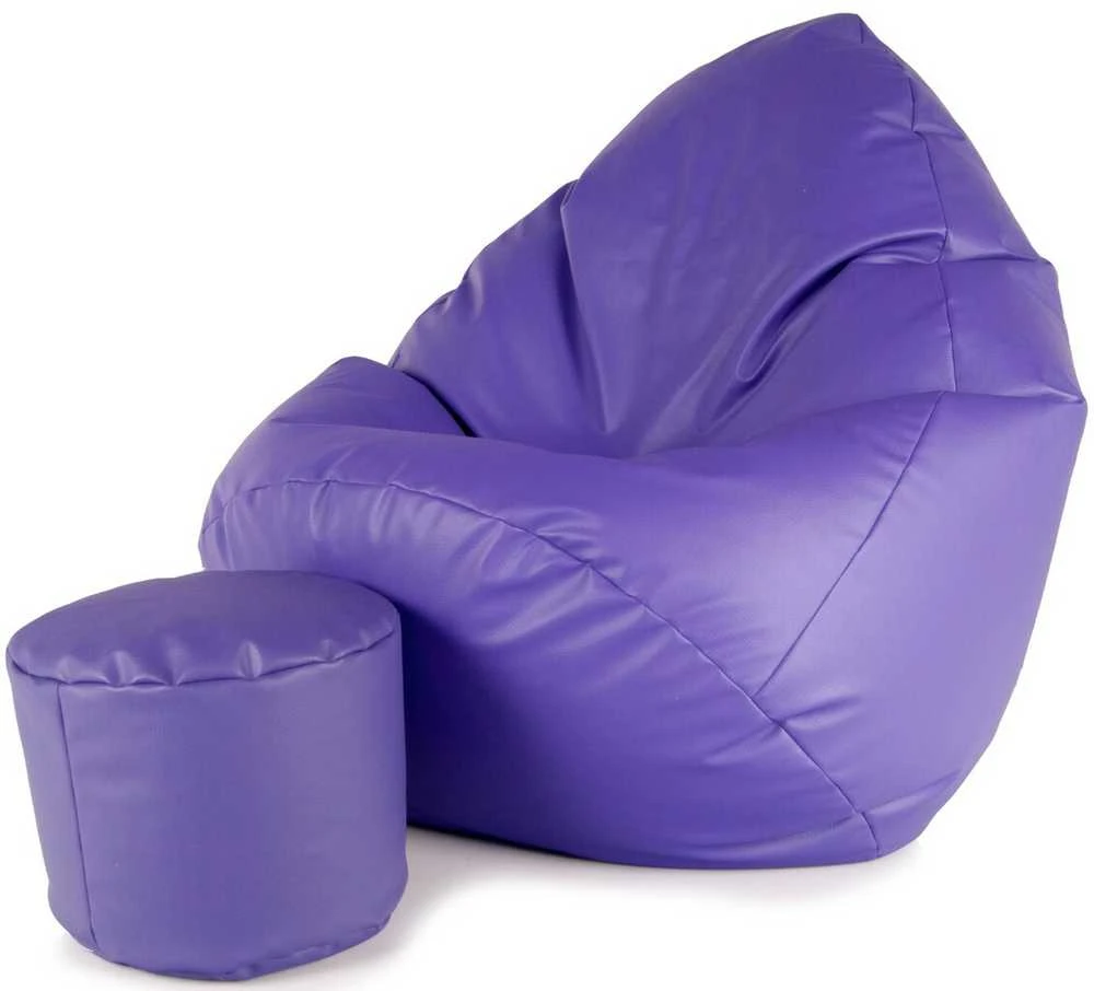Sėdmaišis su pufu Mega Comfort XXL, dirbtinė oda, violetinis