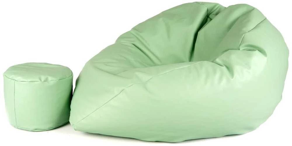 Sėdmaišis su pufu Mega Comfort XXL, dirbtinė oda, salotinis