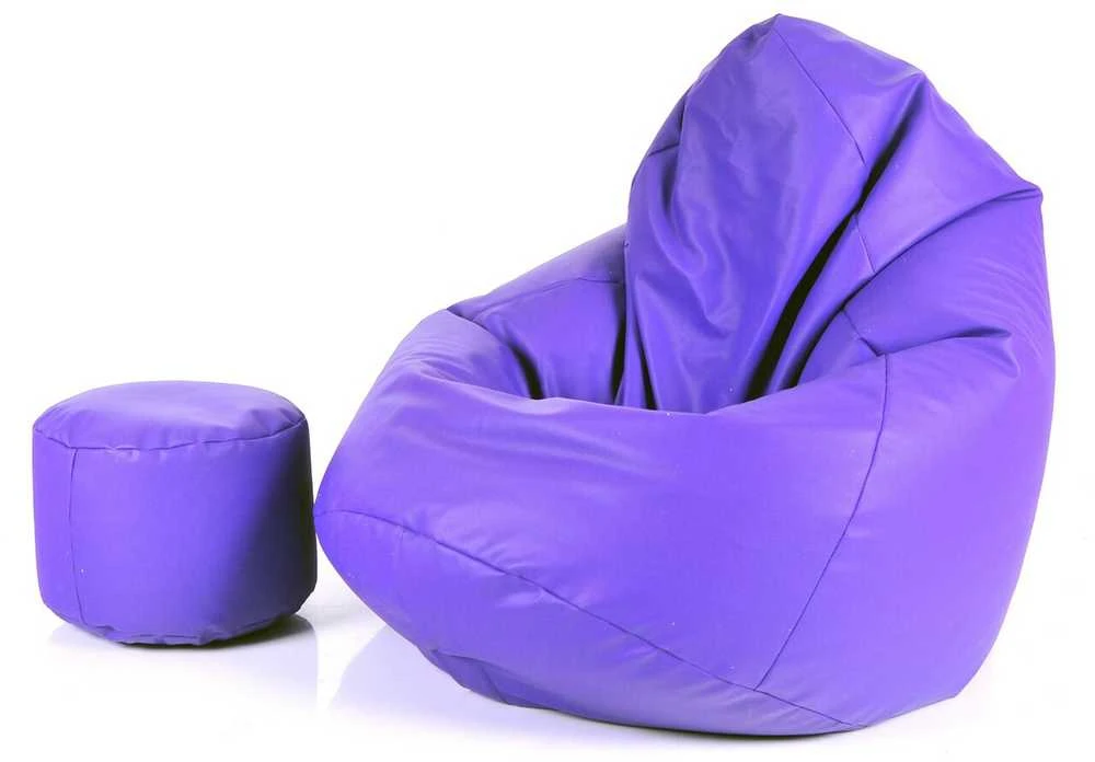 Sėdmaišis su pufu Mega Comfort XXL, dirbtinė oda, violetinis