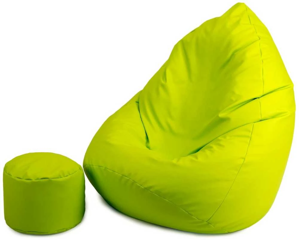 Sėdmaišis su pufu Mega Comfort XXL, dirbtinė oda, lime