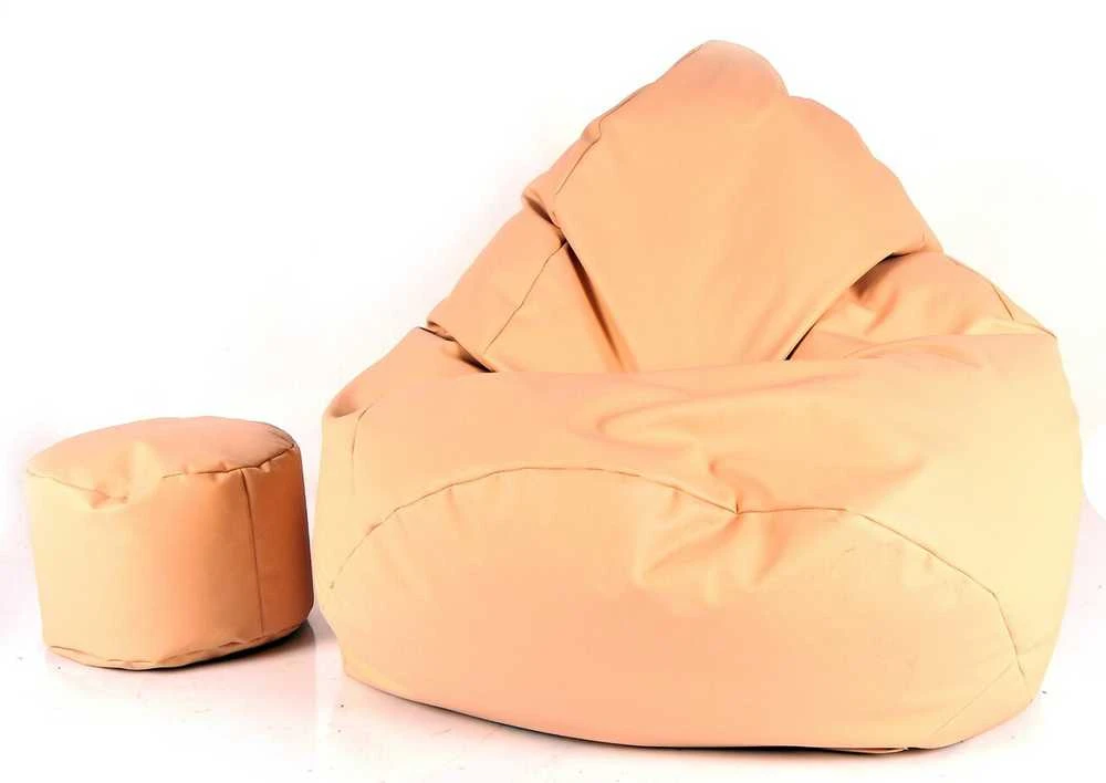 Sėdmaišis su pufu Mega Comfort XXL, kodura, šviesiai rudas