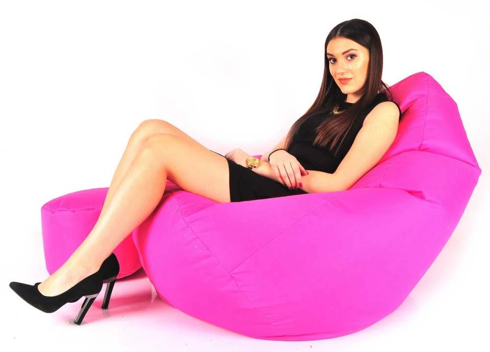 Sėdmaišis su pufu Mega Comfort XXL, kodura, rožinis