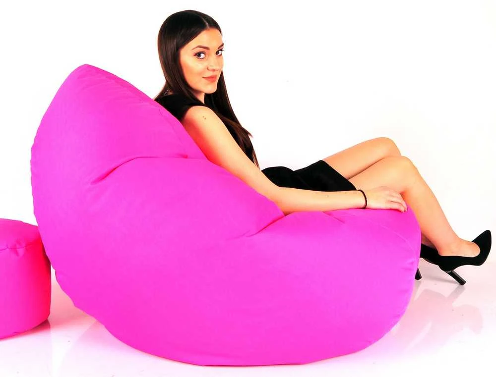 Sėdmaišis su pufu Mega Comfort XXL, kodura, rožinis