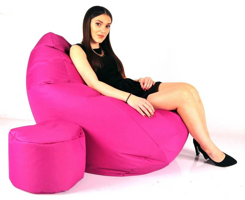 Sėdmaišis su pufu Mega Comfort XXL, kodura, fuksijų spalvos