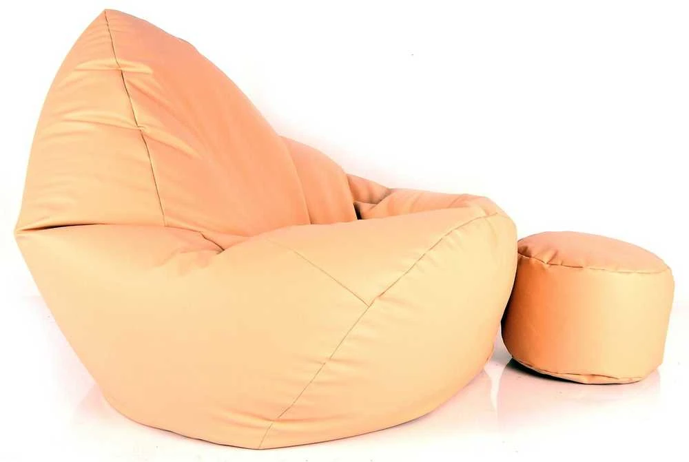 Sėdmaišis su pufu Mega Comfort XXL, kodura, šviesiai rudas