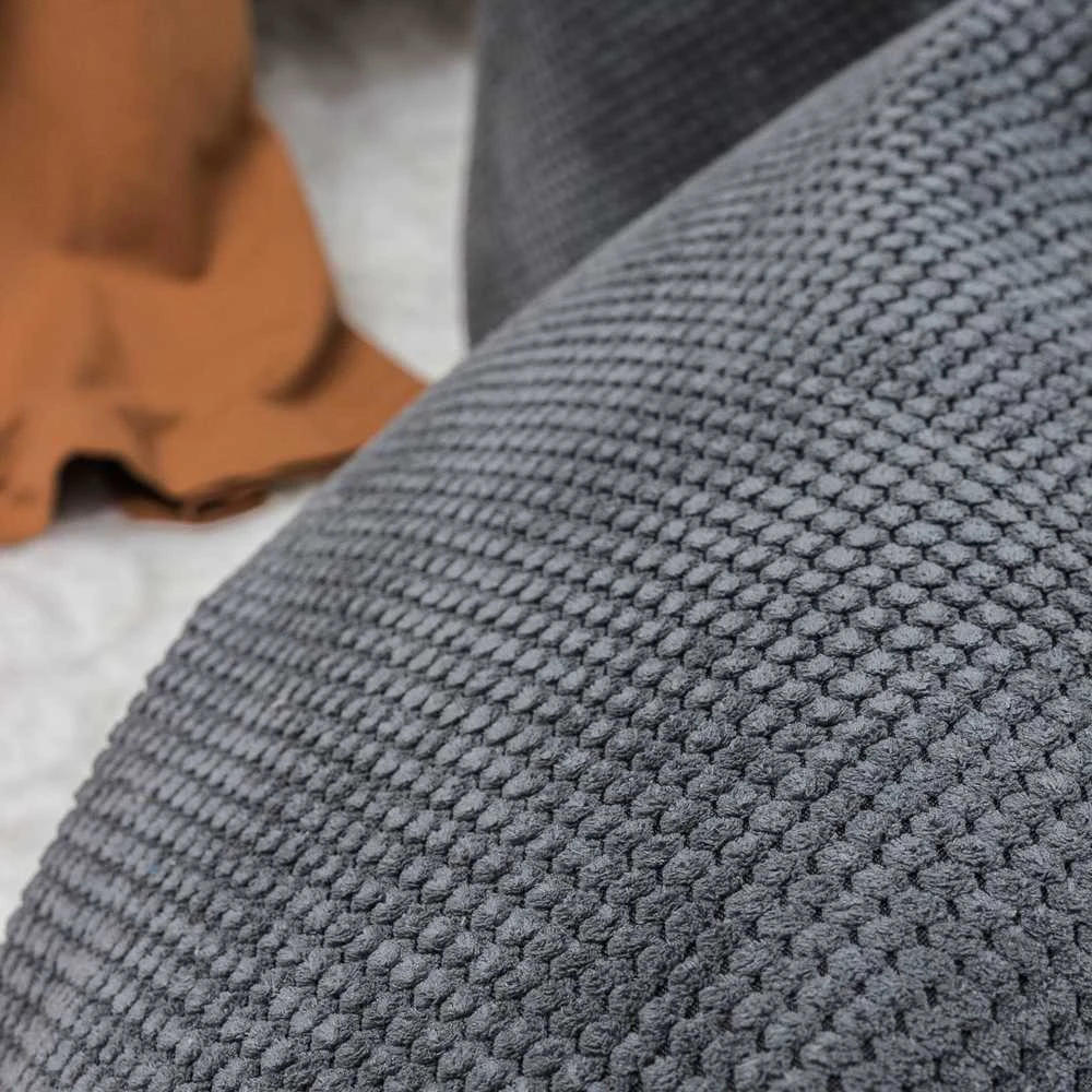 Sėdmaišis su pufu Mega Dot Velour XL, 90x120 cm, tamsiai pilkas