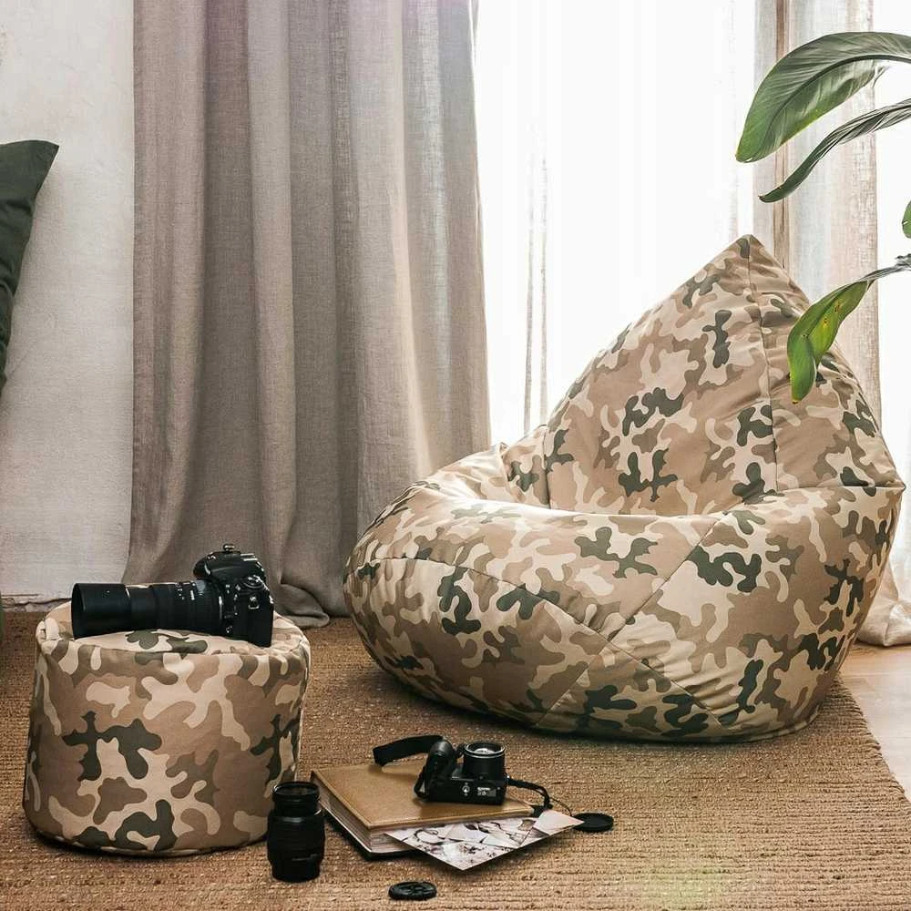 Sėdmaišis su pufu Sako Camouflage XXXXL Kodura, moro ruda