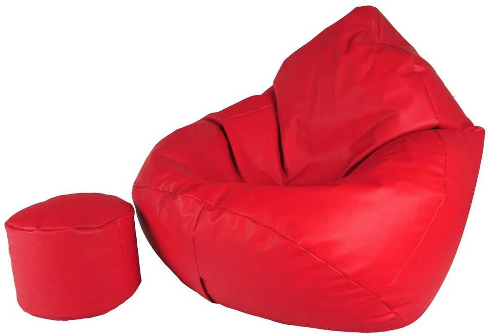 Sėdmaišis su pufu vaikams Mega Chill L, dirbtinė oda, raudonas