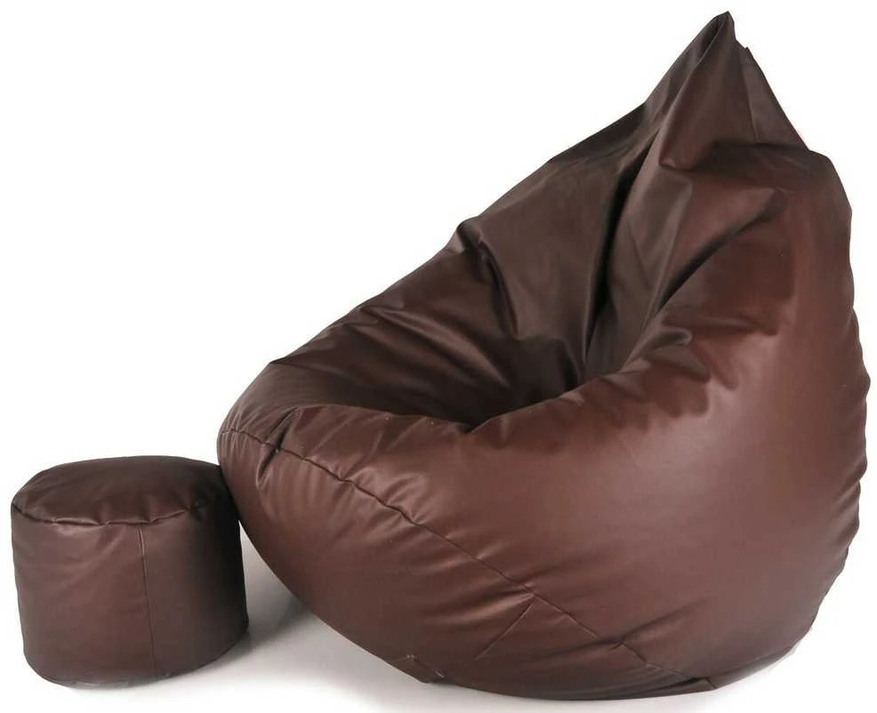Sėdmaišis su pufu vaikams Mega Chill L, dirbtinė oda, rudas