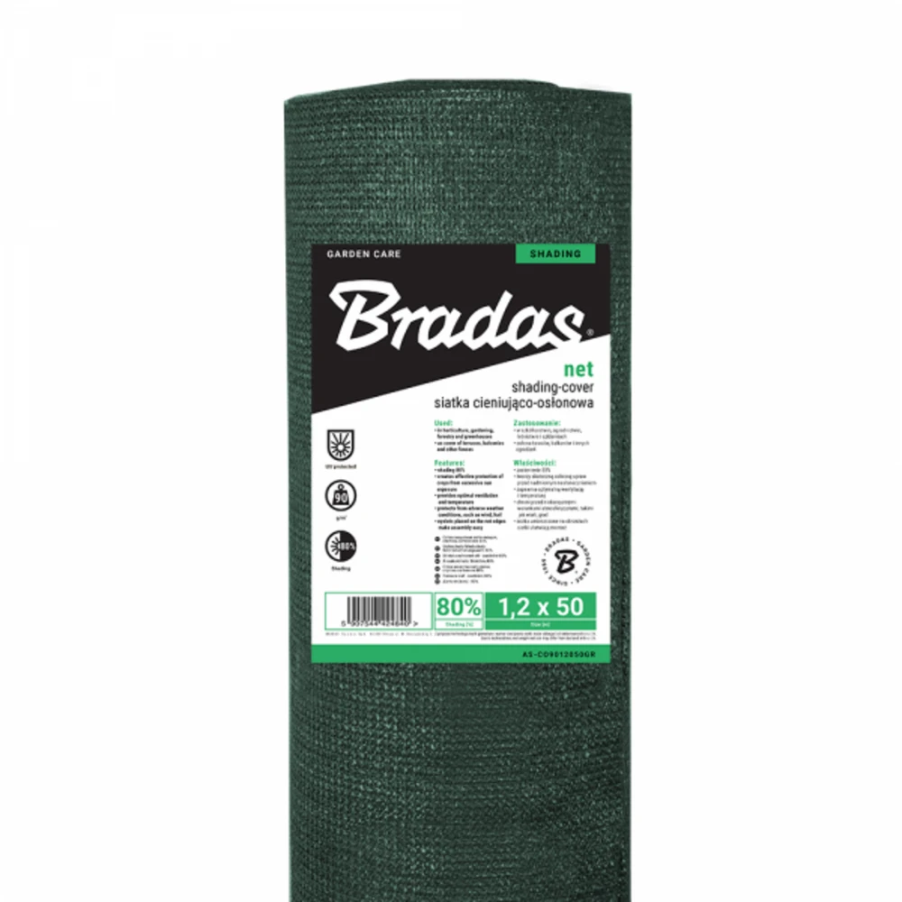 Šešėlinis tinklas 80%, 90 g/m², 1x10 m