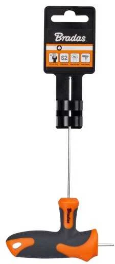 Šešiakampis raktas HEX 2 mm su rutuline galvute ir T formos rankena Bradas, 1 vnt., long