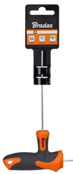 Šešiakampis raktas HEX 2 mm su T formos rankena Bradas, 1 vnt., long