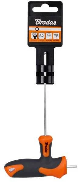 Šešiakampis raktas HEX 2,5 mm su rutuline galvute ir T formos rankena Bradas, 1 vnt., long