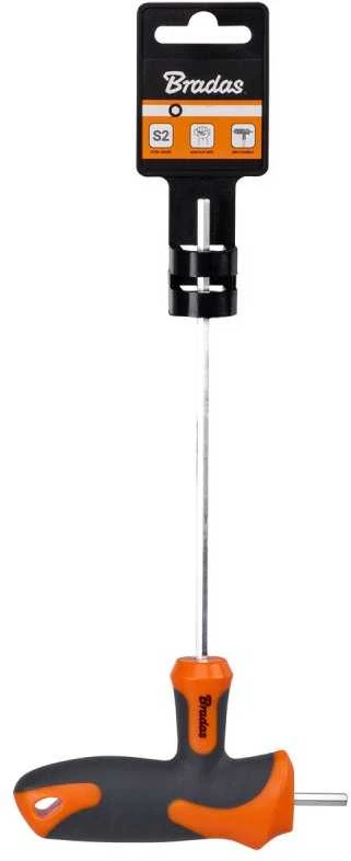 Šešiakampis raktas HEX 4 mm su T formos rankena Bradas, 1 vnt., long
