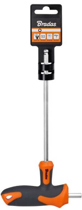Šešiakampis raktas HEX 6 mm su rutuline galvute ir T formos rankena Bradas, 1 vnt., long