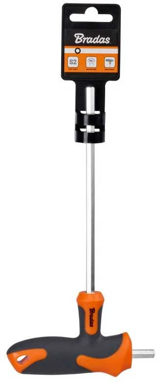 Šešiakampis raktas HEX 6 mm su T formos rankena Bradas, 1 vnt., long