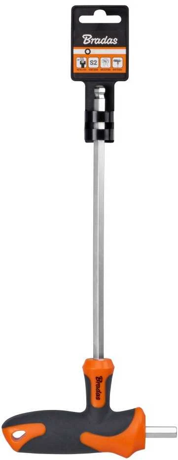 Šešiakampis raktas HEX 8 mm su rutuline galvute ir T formos rankena Bradas, 1 vnt., long