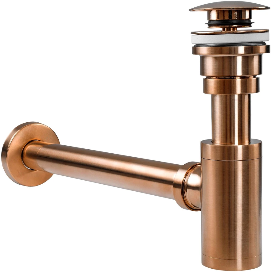 Sifonas REA su Klik-klak dangteliu praustuvams universalus, Brushed Copper