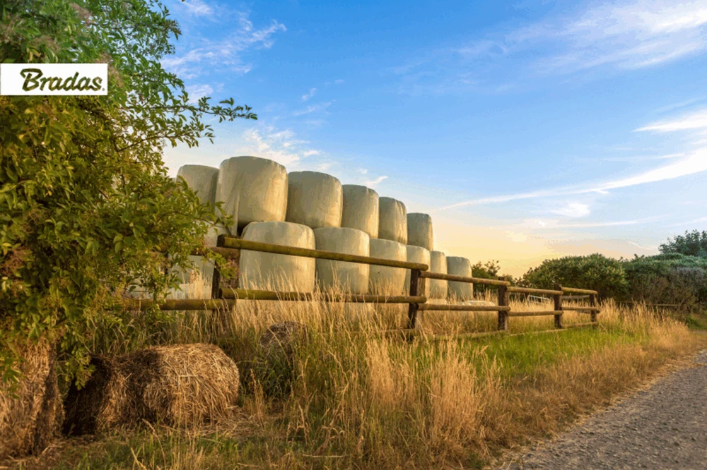 Siloso įvyniojimo folija Bradas SILAGE WRAP FOIL, 0,25x1800m, balta