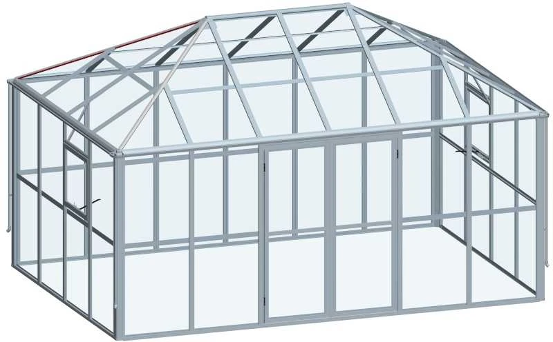 Šiltnamis-oranžerija BROADWAY, 436x295 cm, Solid PC+Glass, Juodas