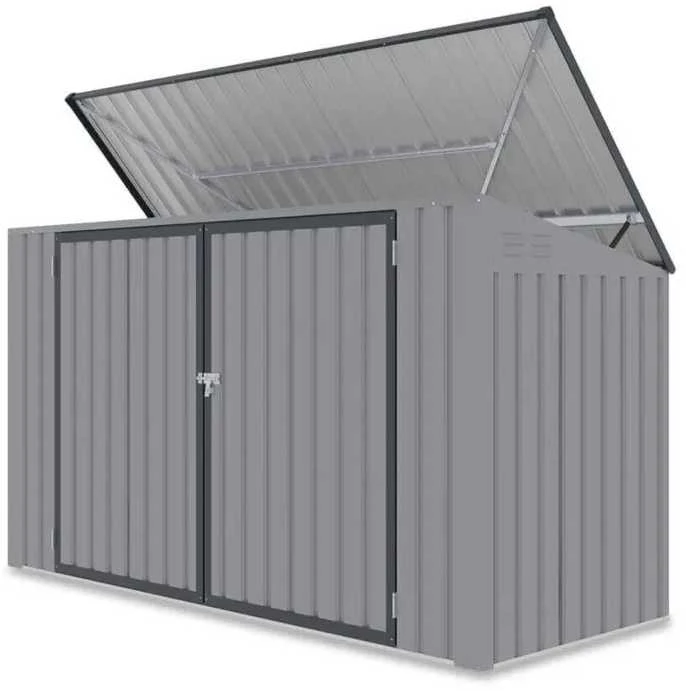 Šiukšliadėžių pastogė Davis 237x101 cm, Light Pilkas