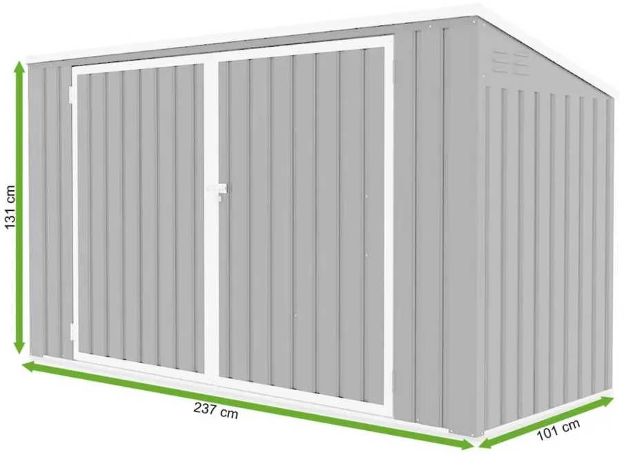 Šiukšliadėžių pastogė Davis 237x101 cm, Cold Pilkas