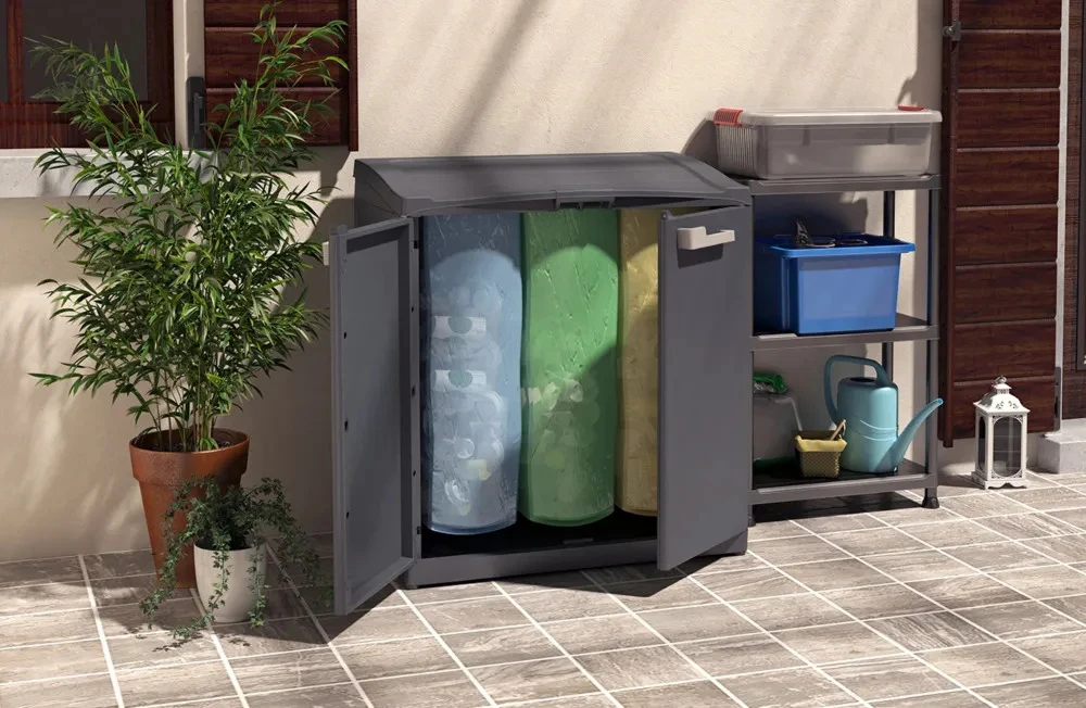 Keter Šiukšlių rūšiavimo spintelė Moby Compact Recycling System, pilka