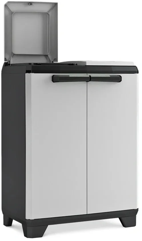 Keter Šiukšlių rūšiavimo spintelė Split Premium, pilka ir juoda, 92cm