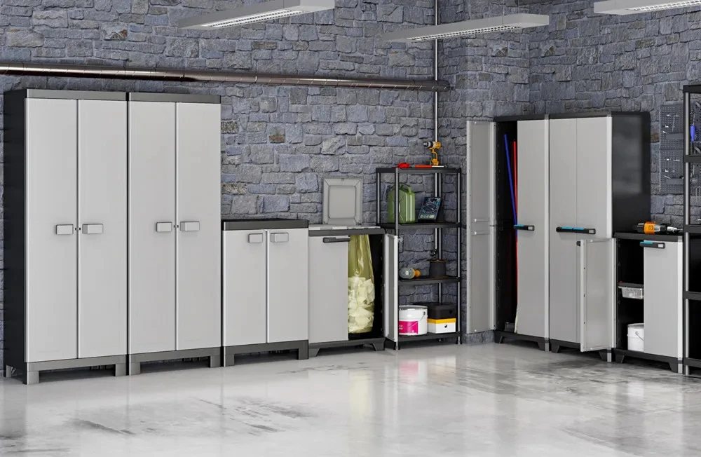 Keter Šiukšlių rūšiavimo spintelė Split Premium, pilka ir juoda, 92cm