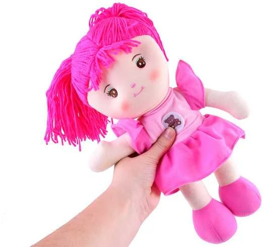 Skudurinė lėlė Zuzia, 33 cm, rožinė