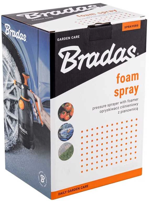 Slėginis putų purkštuvas su šoniniu įpylimu Bradas FOAM SPRAY, 2 l