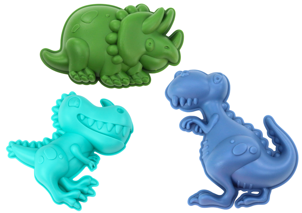 Smėlio žaislų rinkinys su kibirėliu Dinozaurai