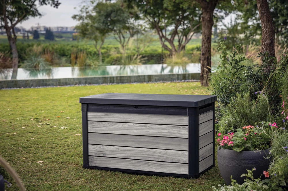 Sodo daiktadėžė Keter DECO DEC BOX, 380 l, Storm Pilkas