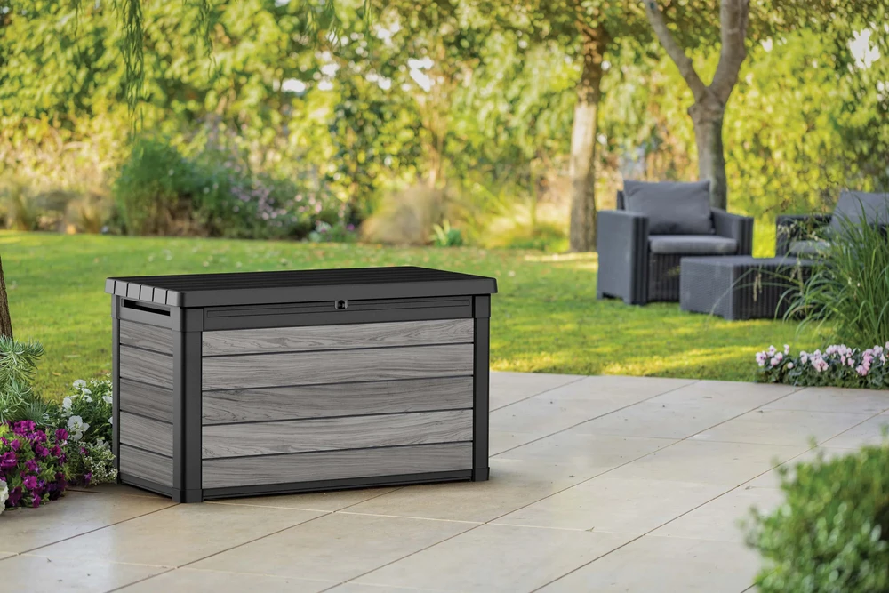Sodo daiktadėžė Keter DECO DEC BOX, 380 l, Storm Pilkas