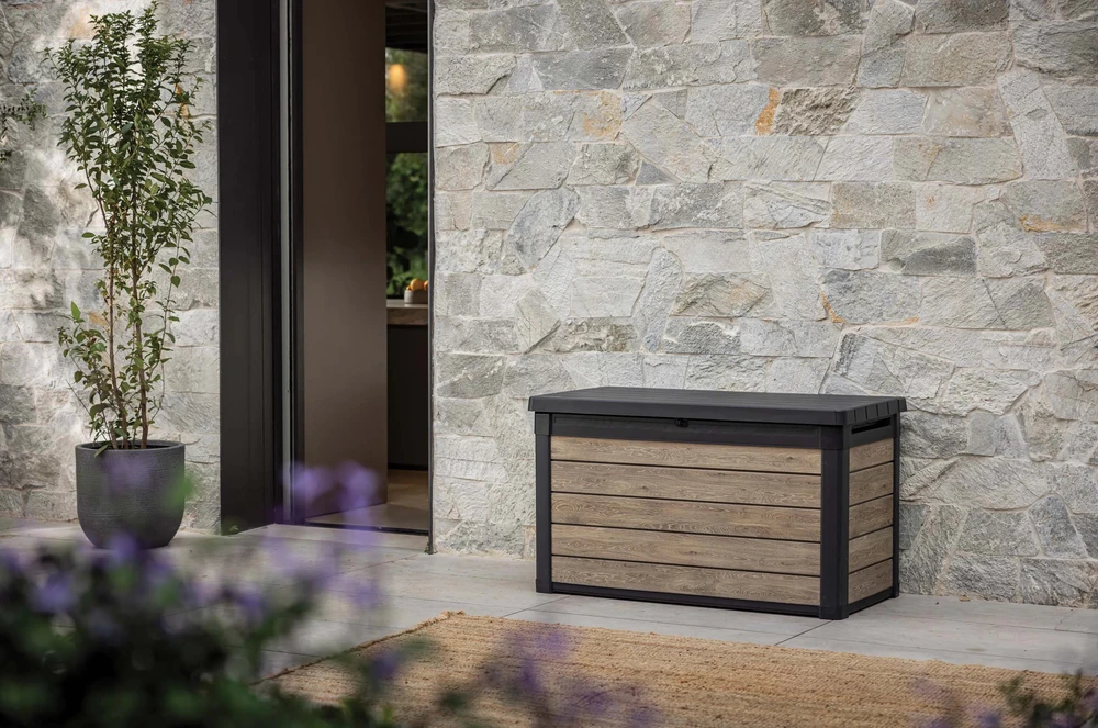 Sodo daiktadėžė Keter DECO DEC BOX, 380 l, Ashwood