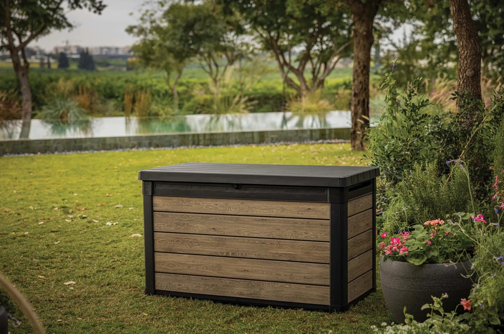 Sodo daiktadėžė Keter DECO DEC BOX, 380 l, Ashwood