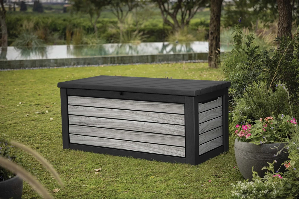 Sodo daiktadėžė Keter DECO DEC BOX, 630 l, Storm Pilkas