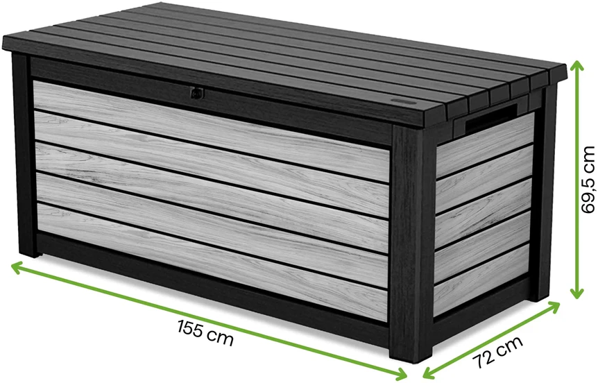 Sodo daiktadėžė Keter DECO DEC BOX, 630 l, Storm Pilkas