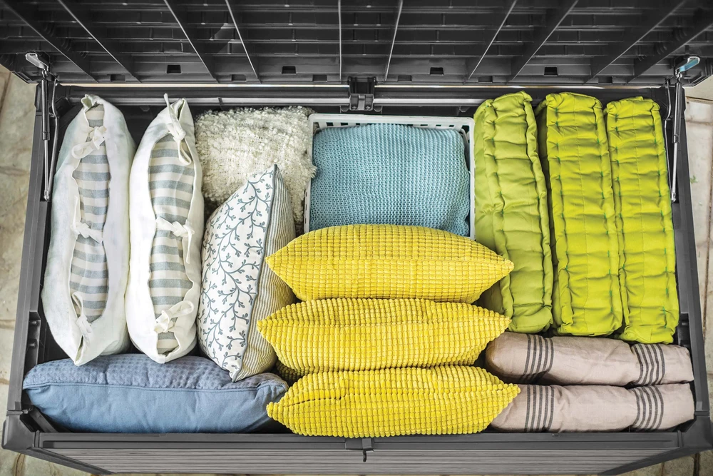 Sodo daiktadėžė Keter DECO DEC BOX, 870 l, Storm Pilkas