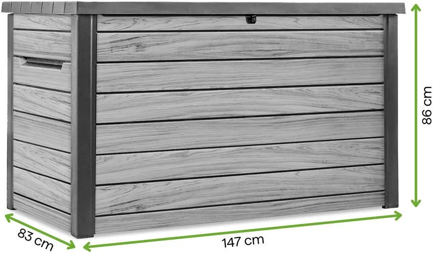 Sodo daiktadėžė Keter DECO DEC BOX, 870 l, Storm Pilkas