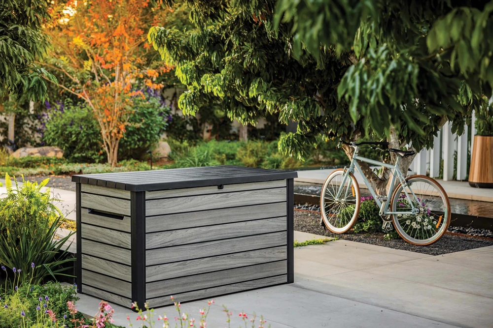Sodo daiktadėžė Keter DECO DEC BOX, 870 l, Storm Pilkas