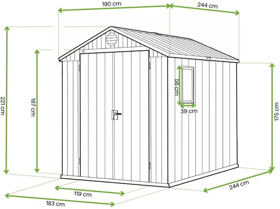 Sodo namukas Keter Darwin 6x8, Žalias