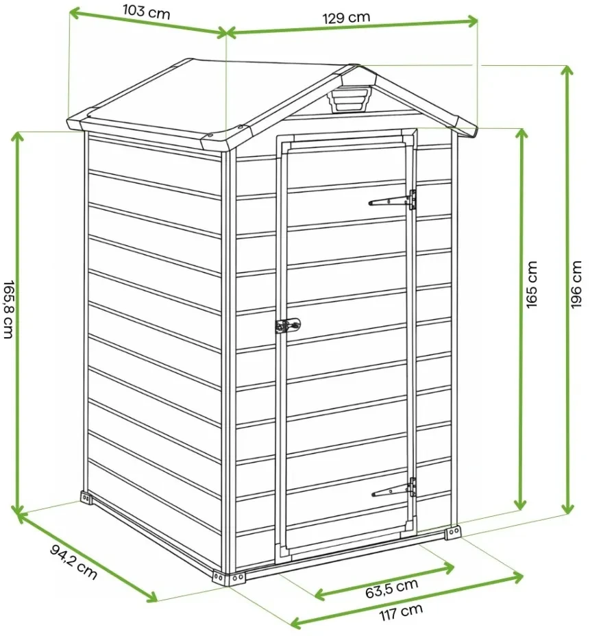Keter įrankių sandėliukas Manor 4x3, pilkas