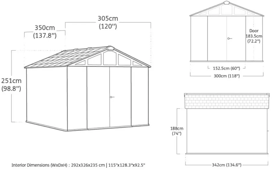 Sodo namukas Keter STRONGHOLD SHED 10x11,5, Pilkas
