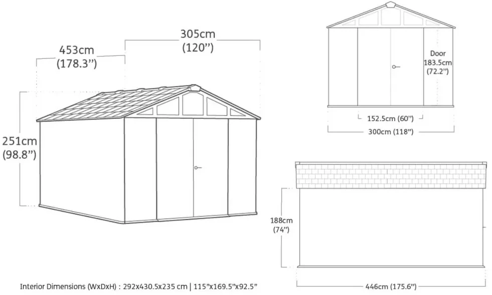 Sodo namukas Keter STRONGHOLD SHED 10x15, Pilkas