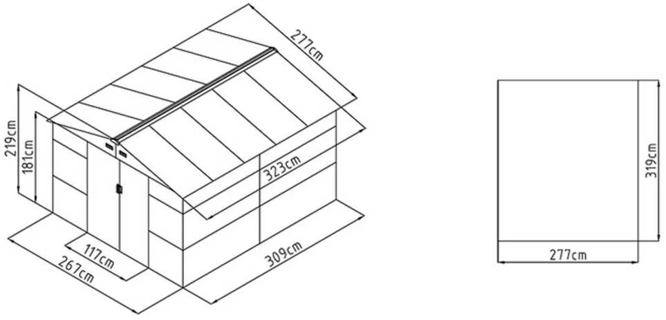 Sodo namukas MONTREAL 9x10, Light Pilkas