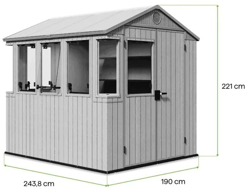 Sodo namukas - šiltnamis 2in1 Keter POTTING SHED 6x8, Žalias